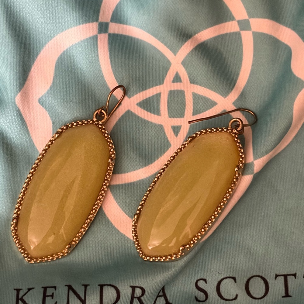 Kendra Scott Yellow Gold Beaded Drop Earrings